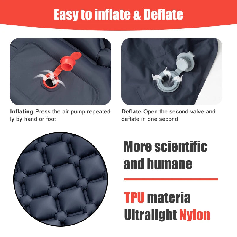 Outdoor Camping Sleeping Pad Inflatable Mattress | Yazijico™ 