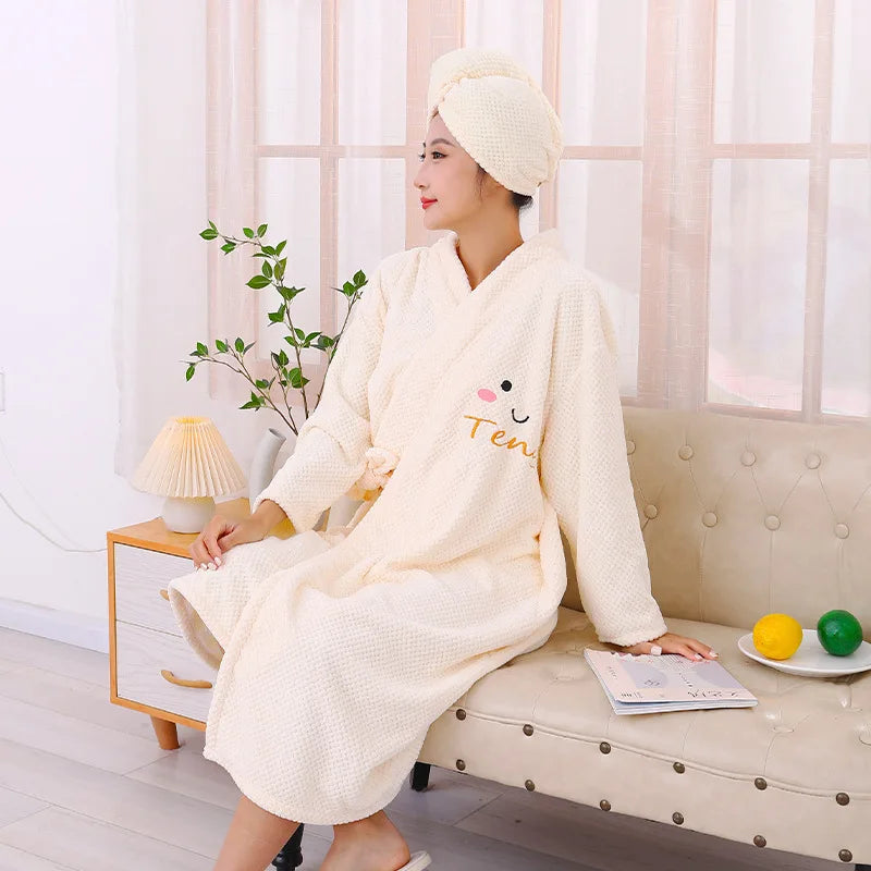 Bathrobe Women Winter Thermal Long Lovers  | Yazijico™