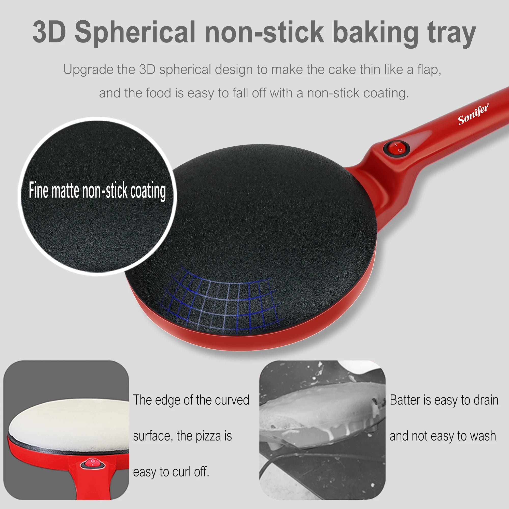 Electric Crepe Maker Pizza Pancake Machine  | Yazijico™
