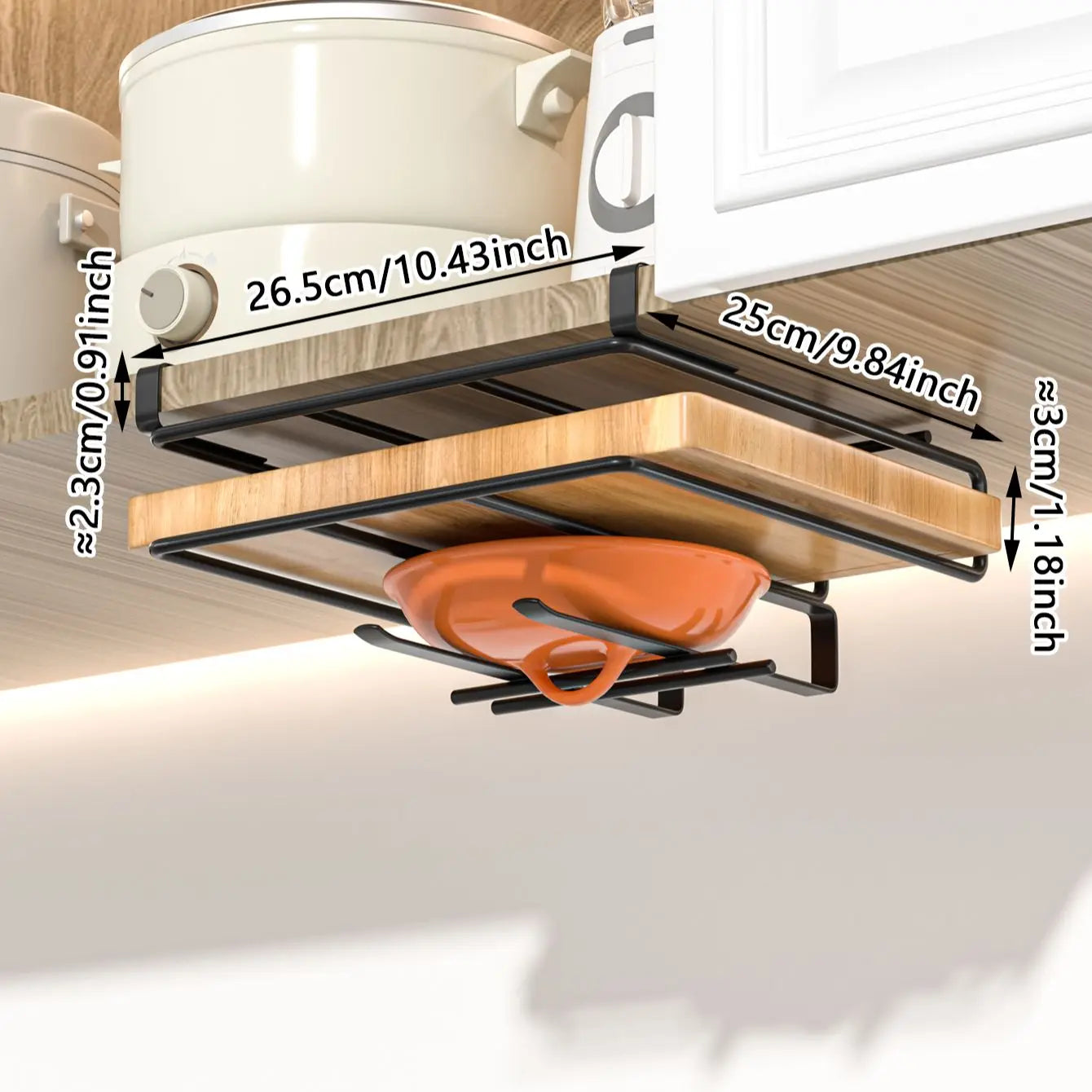 Hanging rack under kitchen cabinet  | Yazijico™ 