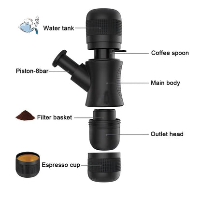 Yazijico™ Portable mini hand pressure coffee machine - Yazijico™ 