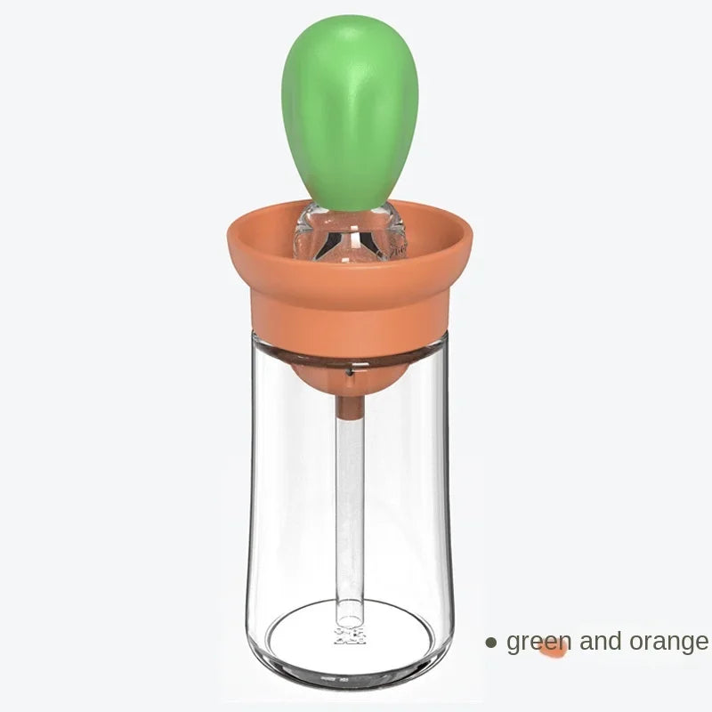 Kitchen oil bottle silicone brush oil container with brush suitable for kitchen cooking pancake baking barbecue utensils