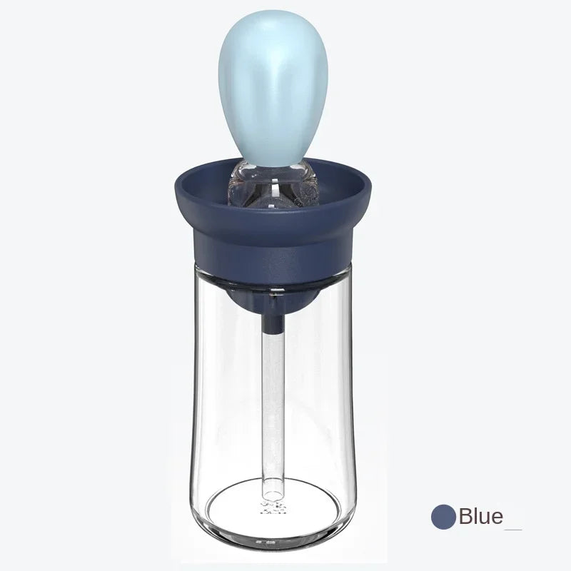 Kitchen oil bottle silicone brush oil container with brush suitable for kitchen cooking pancake baking barbecue utensils