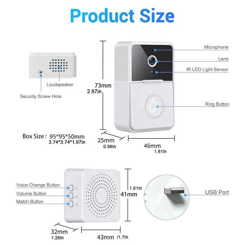 Yazijico™ Wireless Doorbell Wifi Outdoor Hd Camera - Yazijico™ 