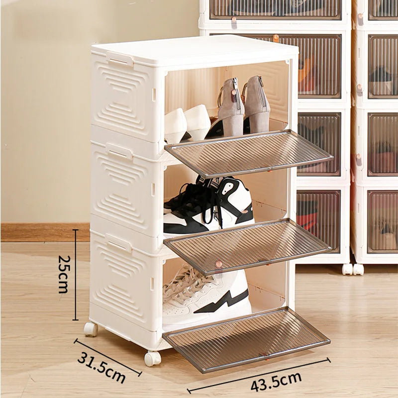 Foldable Shoe Cabinet Retractable Shoes Storage Box | Yazijico™