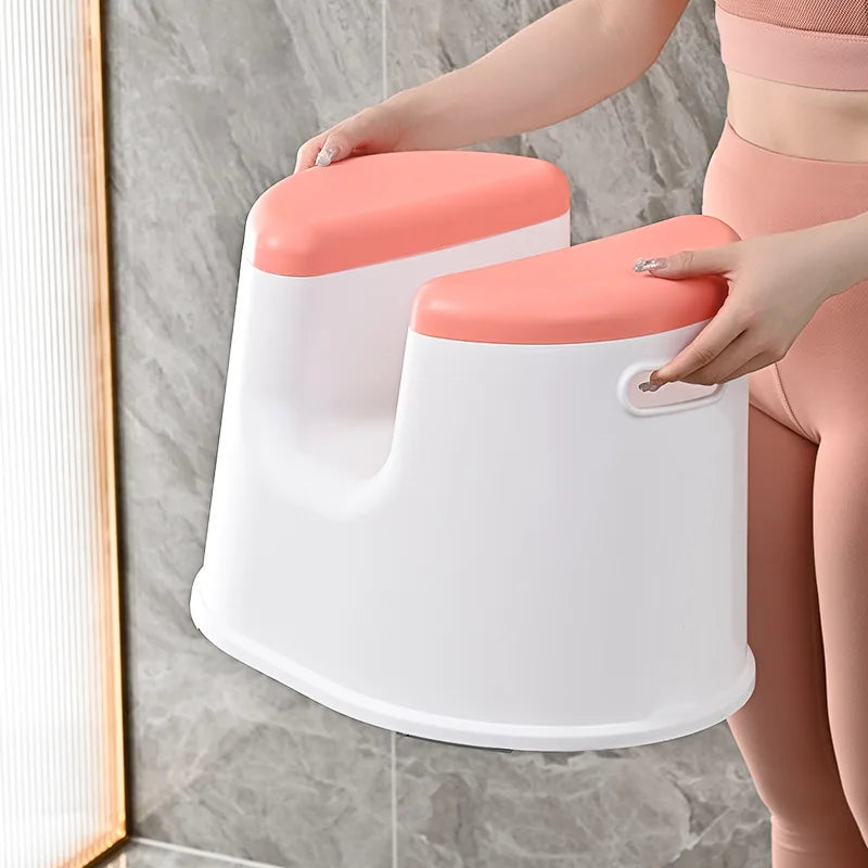 Shower Stool Sitting Bath Stool Thickened Adult Bathroom Stool Bathing Chairs for Pregnant and Elderly Women