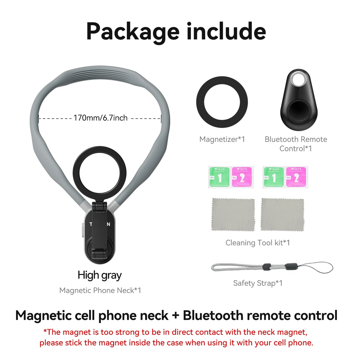 Silicone Magnetic Neck Mount Quick Release Hold for Iphone | Yazijico™ 