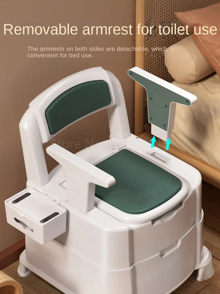 Portable Home Toilet for Elderly - Sealed Deodorized Pregnant Woman Urine Bucket with Armrest Sofa Chair