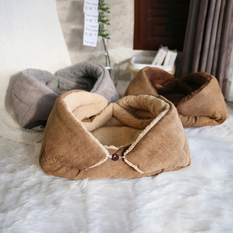 Warm Thickened Cat Bed Multifunctional Foldable  | Yazijico™