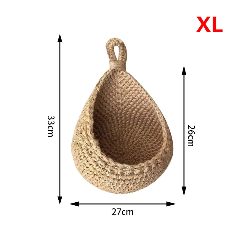 16 Sizes Hanging Hand Woven Basket Kitchen Vegetable | Yazijico™ 