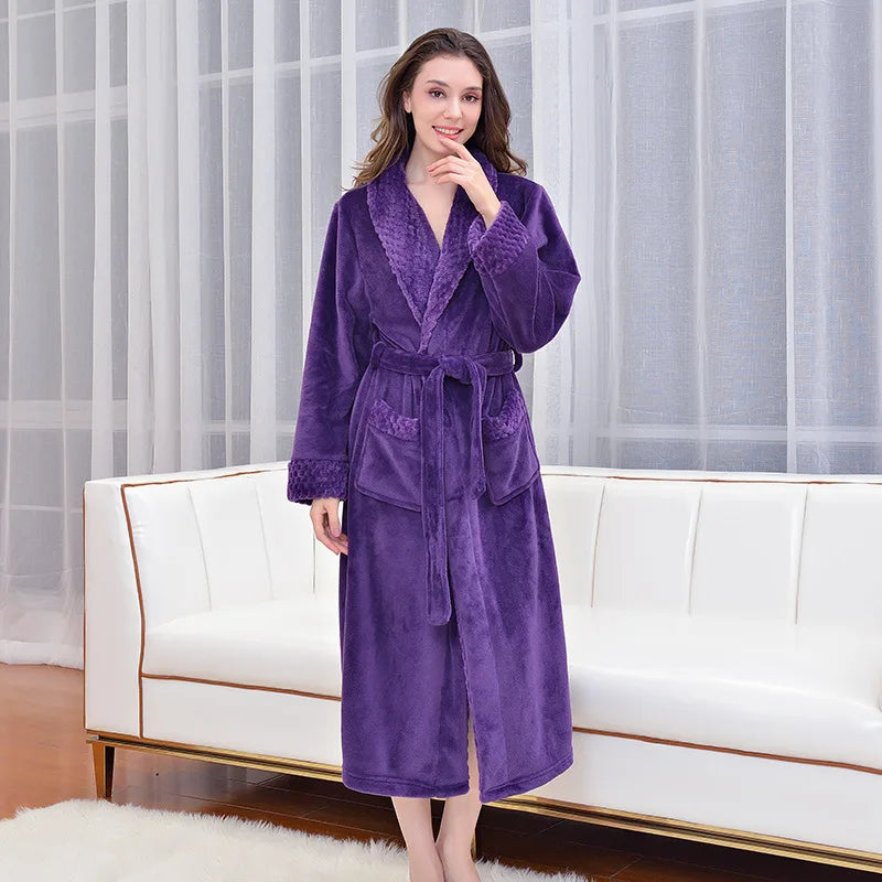 Bathrobe Winter thickened Robe Couple Coloured  | Yazijico™