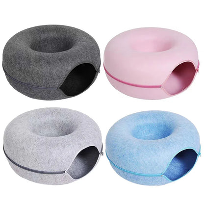 Yazijico™ Cat Bed Donut Shape Pet Interactive House - Yazijico™ 