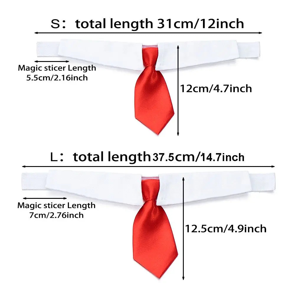 Pet Dog Cat Formal Necktie Tuxedo Bow Tie Black and Red | Yazijico™  