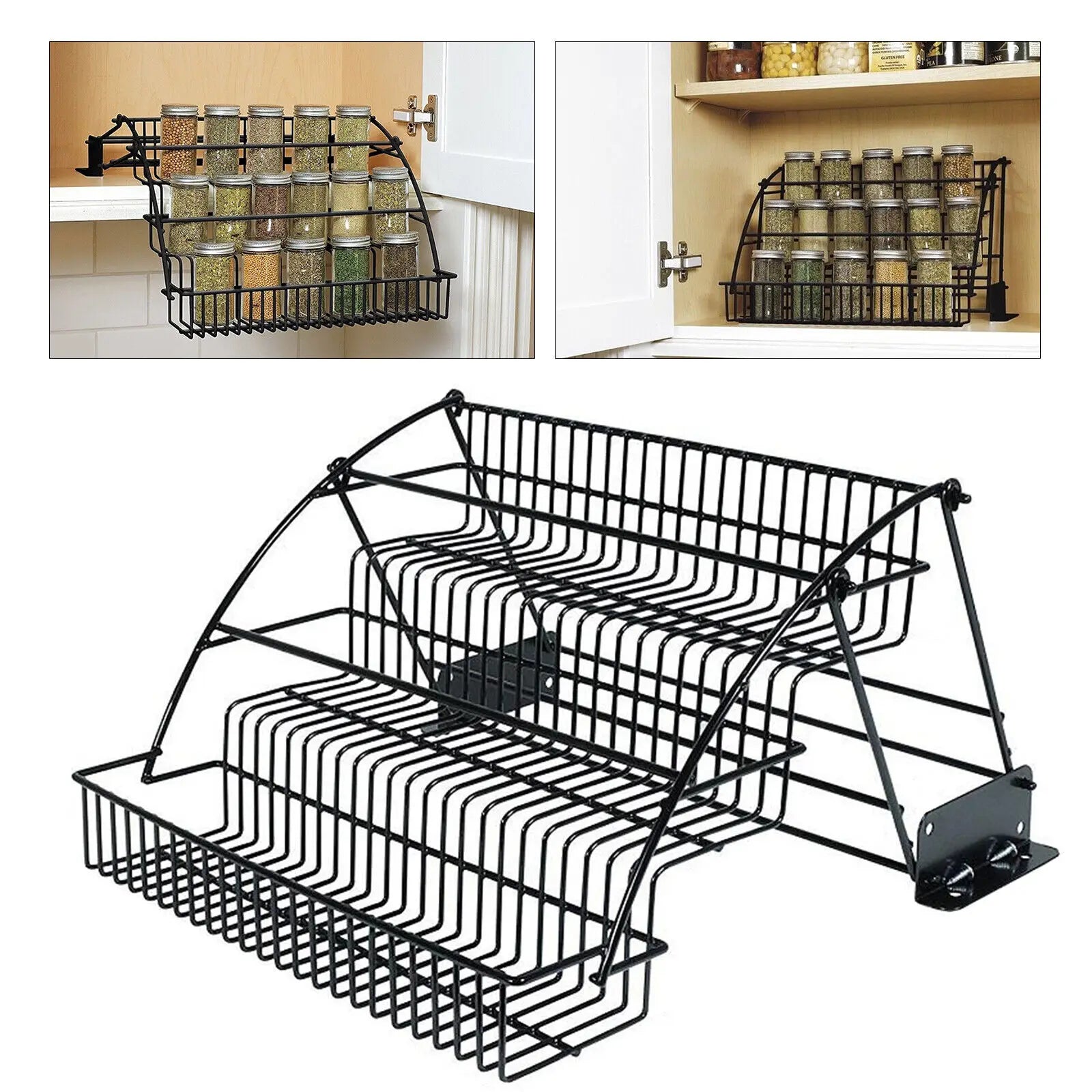 Yazijico™ 3 Tier Pull  Spice Rack Organizer for Kitchen - Yazijico™ 