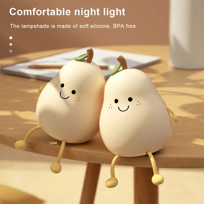 Yazijico™ Cute Fruit LED Night Light Silicone Bedroom - Yazijico™ 