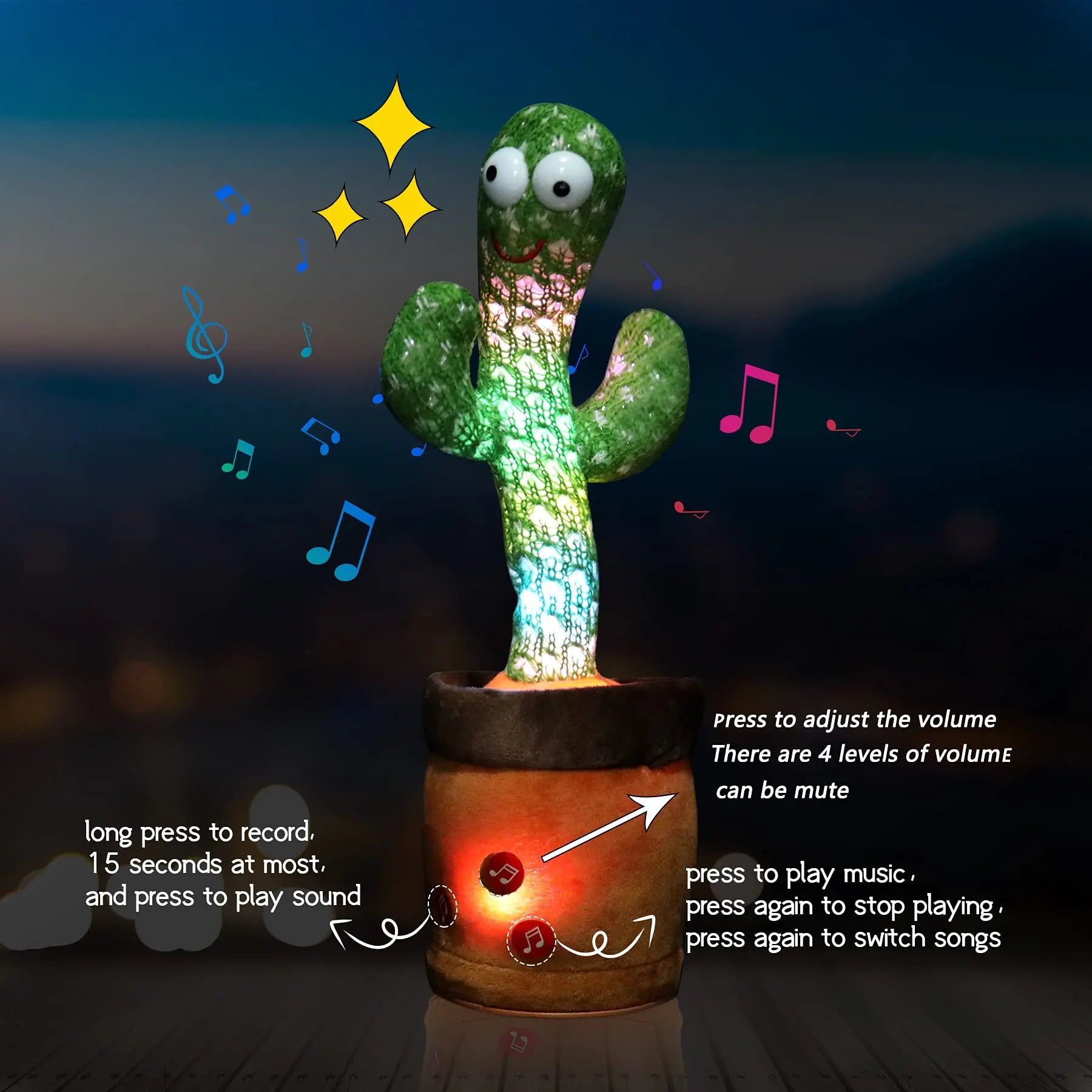 Yazijico™ Baby Toys Talking Dancing Cactus with Lights - Yazijico™ 