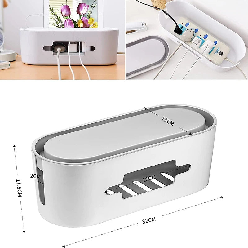 Electronics Cable Storage Box Plug Wire Organizer Storage For Charger