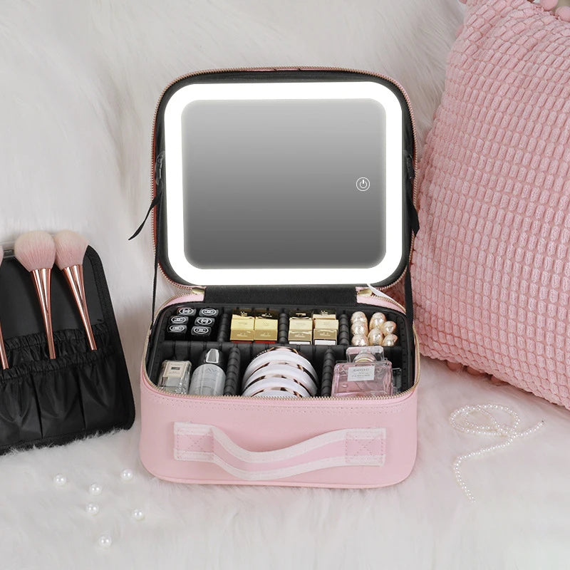 Storage Bag Cosmetic Case with Mirror | Yazijico™ 