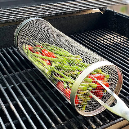 Yazijico™ Rolling Grilling BBQ Basket Stainless Steel Leakproof - Yazijico™ 