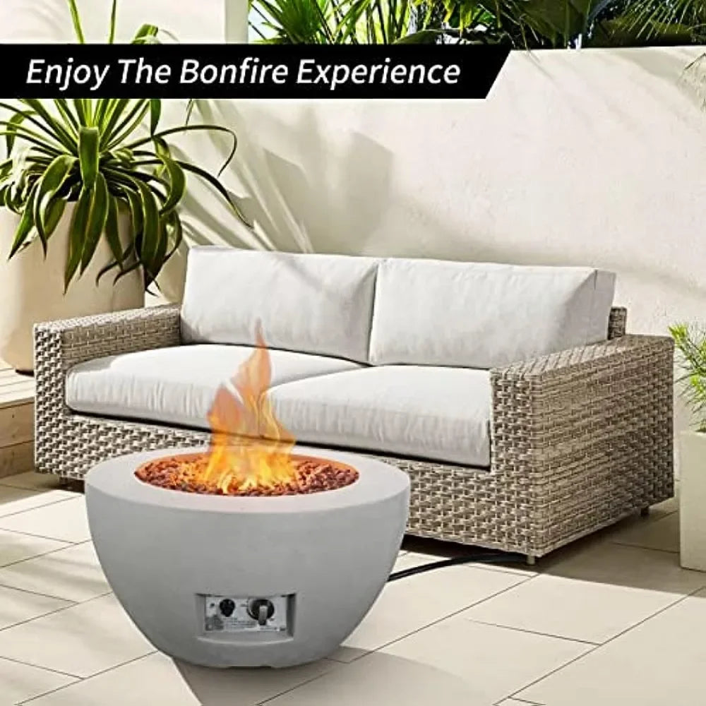 Large Concrete Fire Pit Table for Outdoor Garden Patio