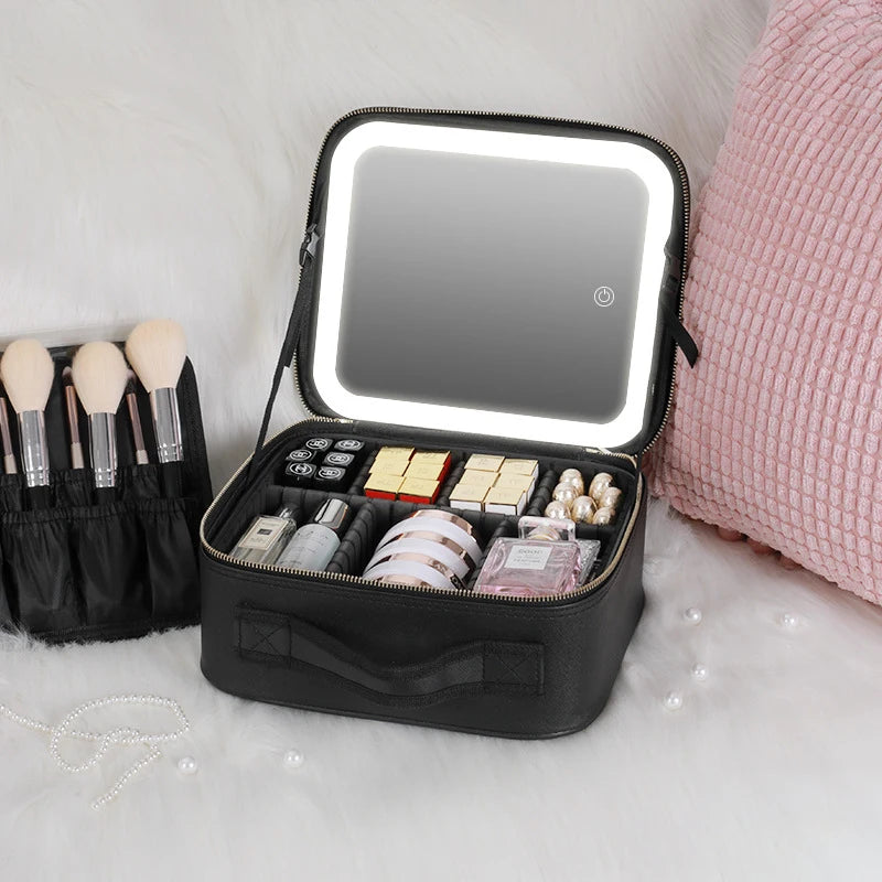 Storage Bag Cosmetic Case with Mirror | Yazijico™ 