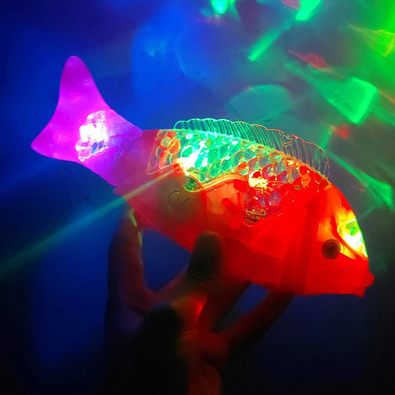 Simulation Swimming Electric Fish Toy Kids LED Lighting Music Interaction Toys