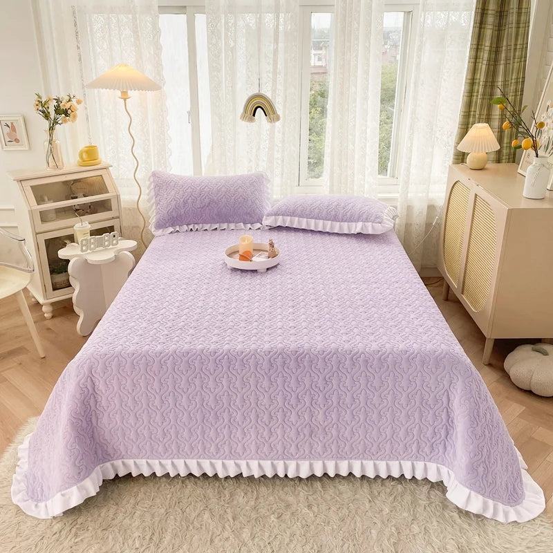 Lace Embroidered Bed Cover Washing Cotton  | Yazijico™