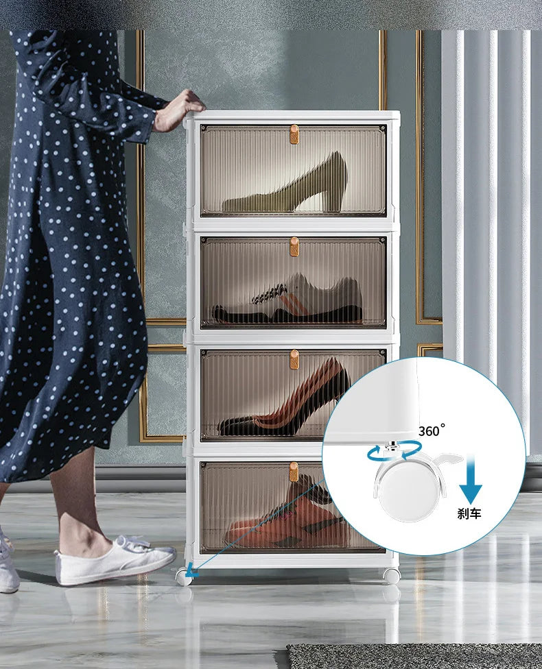 Foldable Shoe Cabinet Retractable Shoes Storage Box | Yazijico™