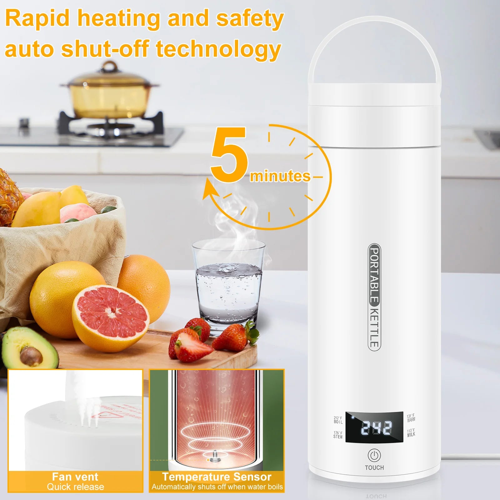 Electric Heating Cup Water Boiler Cup | Yazijico™