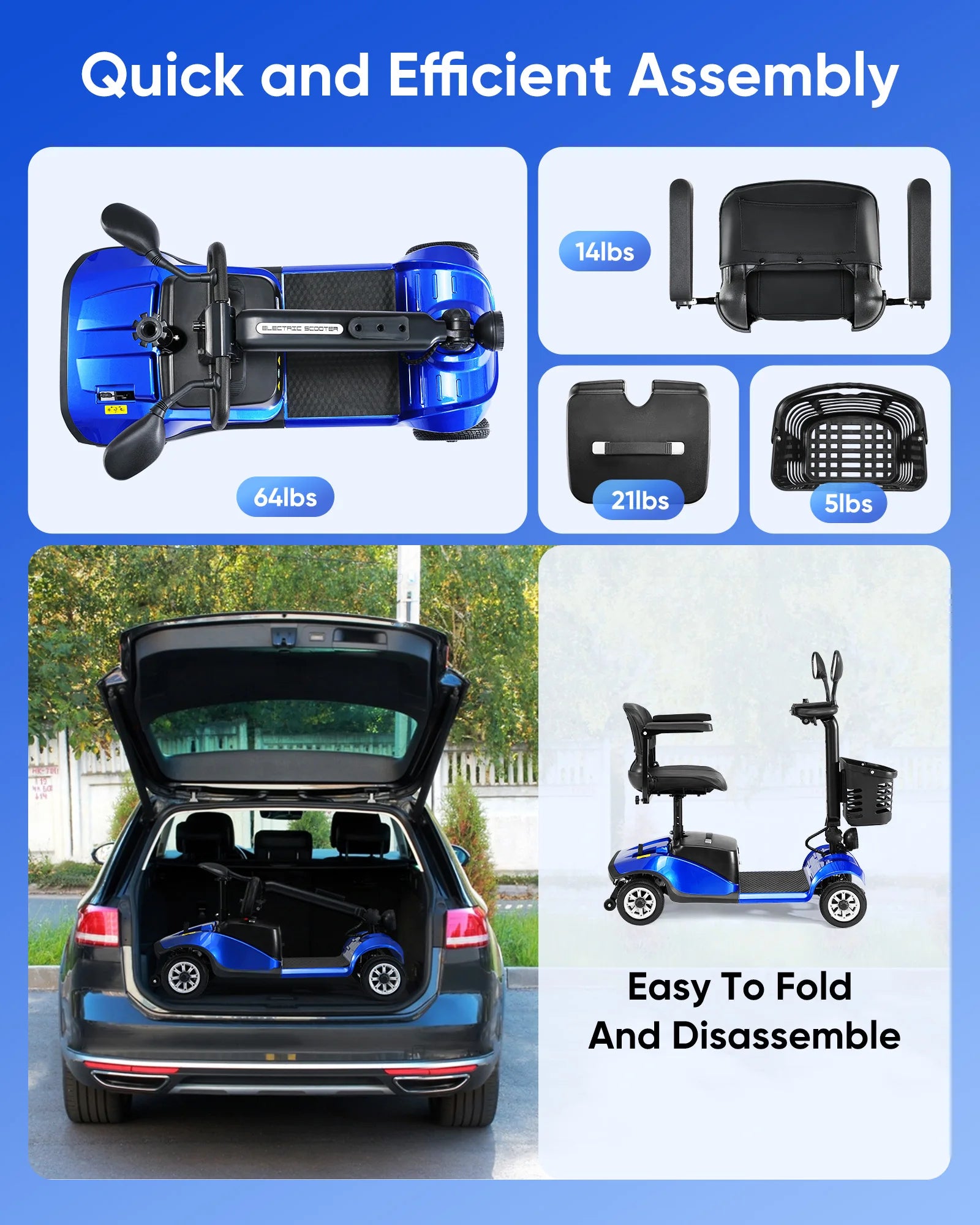 Mobility Scooter Electric Power Mobile Wheelchair 
