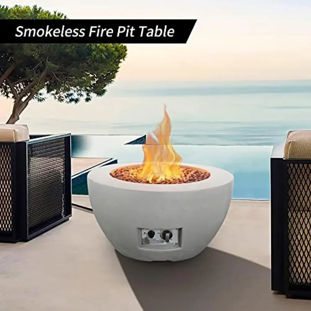 Large Concrete Fire Pit Table for Outdoor Garden Patio