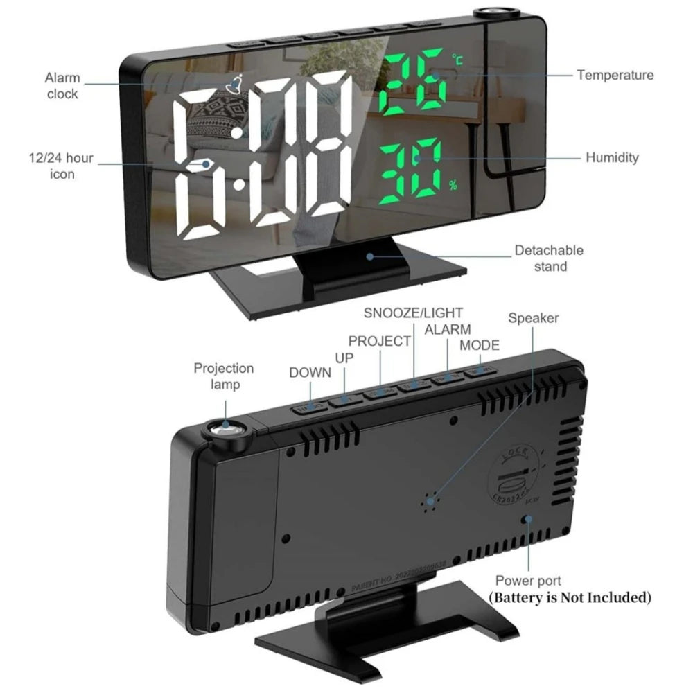 Yazijico™  Arm Projection Digital Alarm Clock Temperature - Yazijico™ 