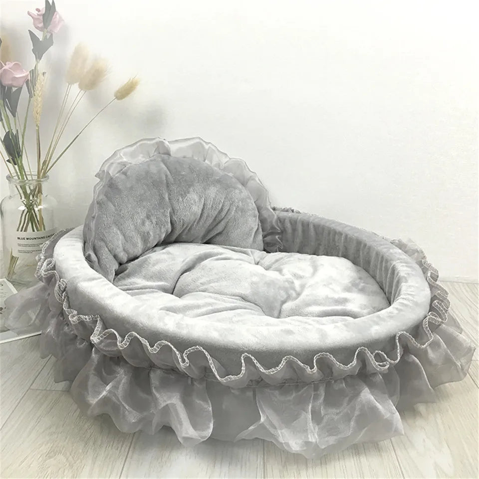 Fantasy Bow Lace Dog Bed Beds For Large Dogs | Yazijico™ 