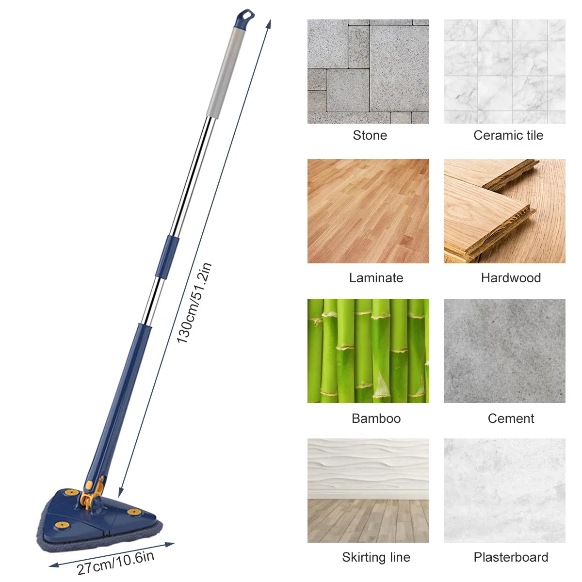 Yazijico™ Telescopic Triangle Mop Rotatable - Yazijico™ 