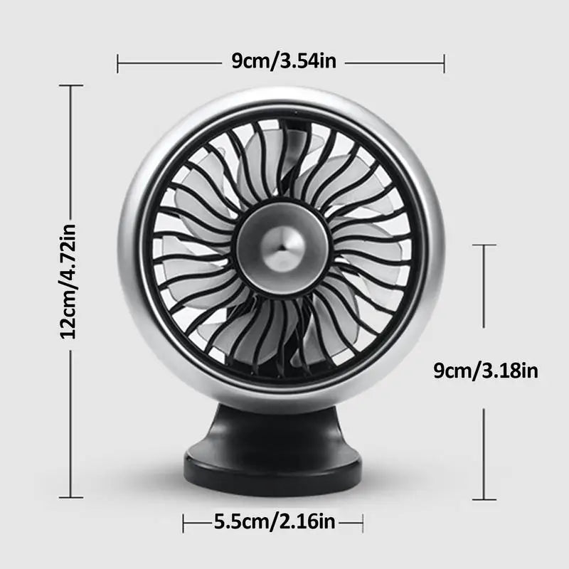 Car Cooling Fan 360 Degree Adjustable Dual Head | Yazijico™