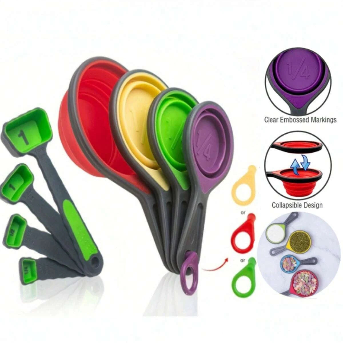 Silicone Measuring Cup Measuring Spoon Collapsible | Yazijico™ 