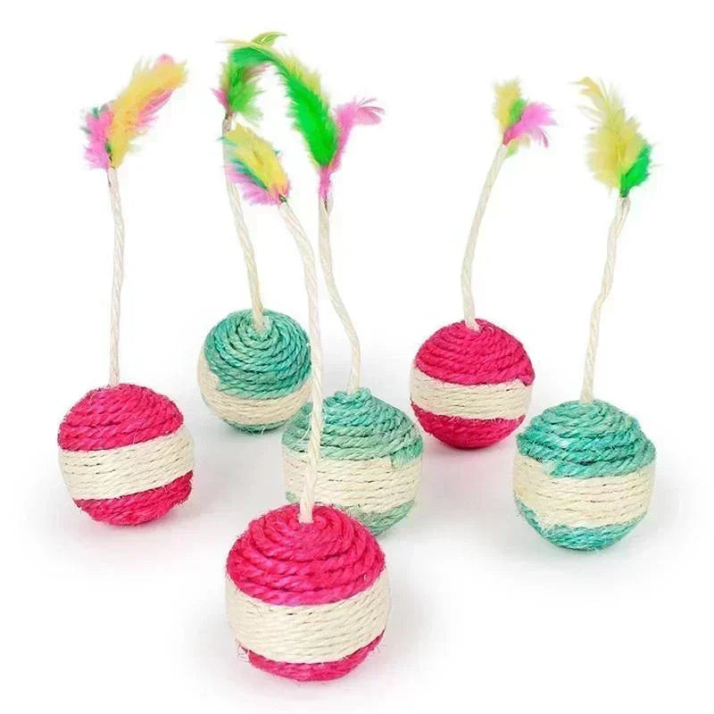 Cat Toy Sisal Scratching Ball Training Interactive Toy| Yazijico™ 