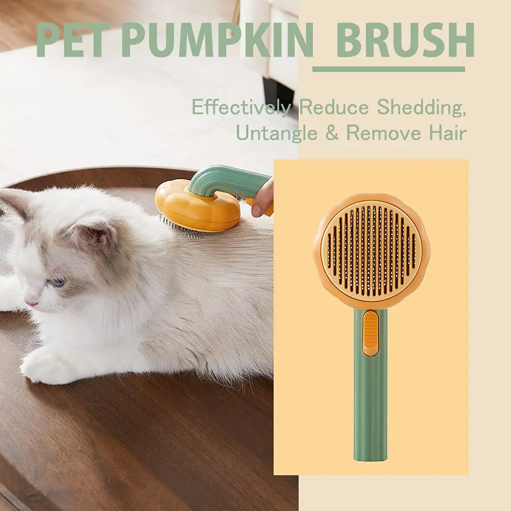 Yazijico™ Pumpkin Pet Cat Grooming Comb Self Cleaning - Yazijico™ 