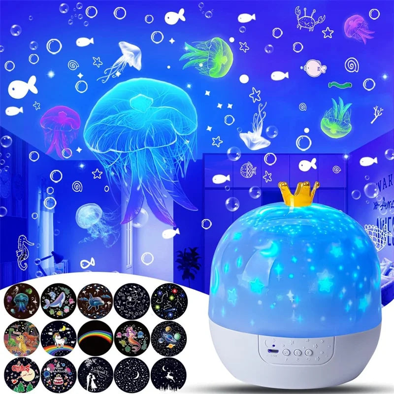 Yazijico™ Light Projector Crown Star Night Light - Yazijico™ 