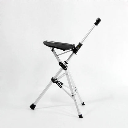 Elderly Crutch Stool with Seat Board Walking Stick