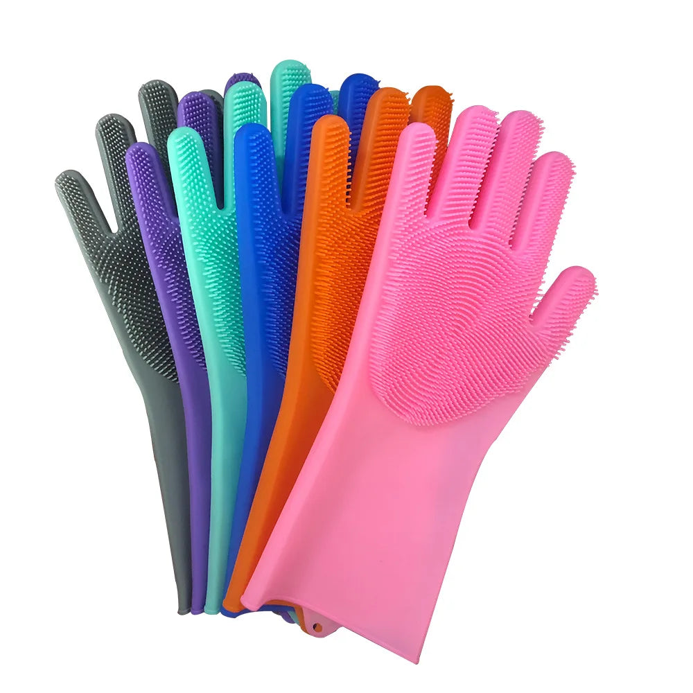 Silicone Dish Washing Gloves For Kitchen 