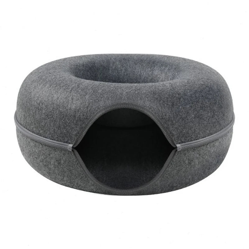 Donut Cat Bed Hiding House Indoor Tunnel Toys| Yazijico™ 