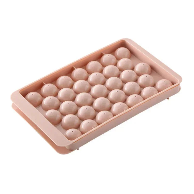 Ice Ball Hockey Mold Frozen Whiskey Cocktail Mini Ball Maker PP Mold Round Ice Cube Mold with Lid Ice Tray Box Kitchen Tools