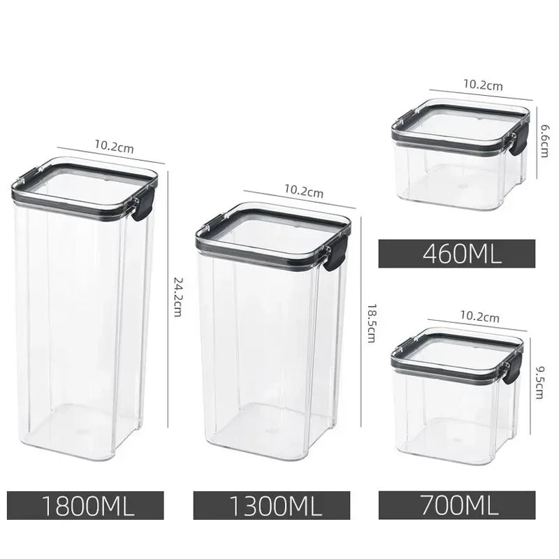 Food Storage Containers Set White Lid Kitchen | Yazijico™