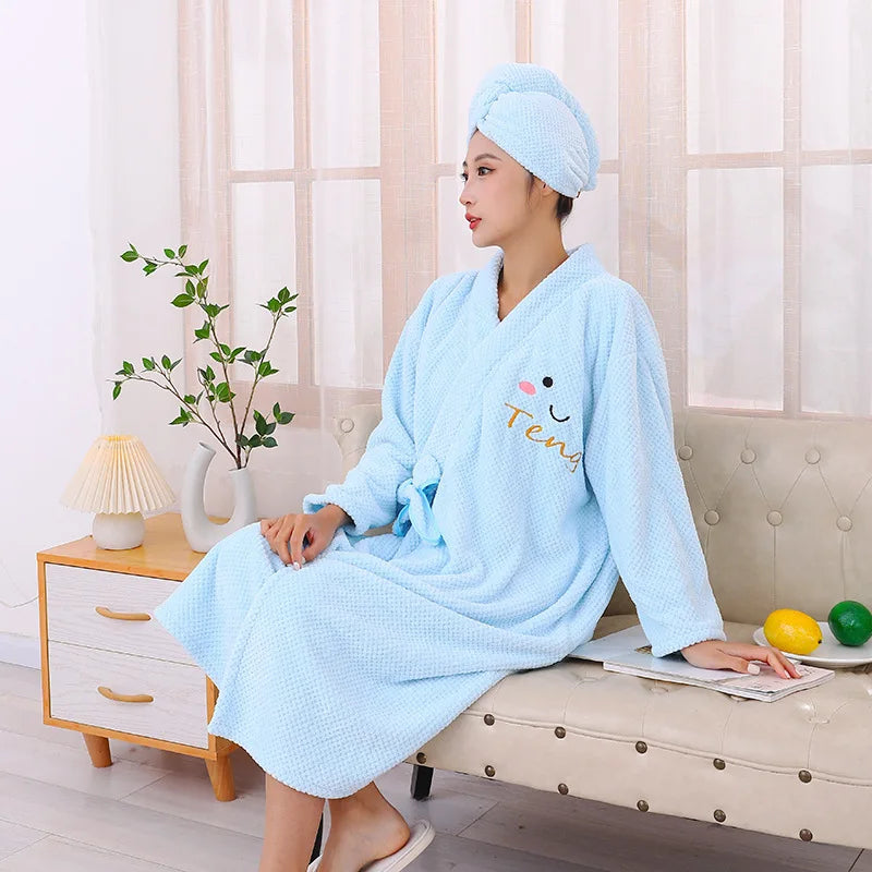 Bathrobe Women Winter Thermal Long Lovers  | Yazijico™