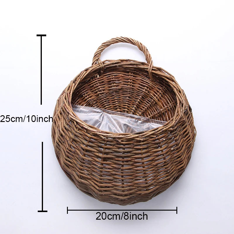 Hand Made Wicker Rattan Flower Basket| Yazijico™ 