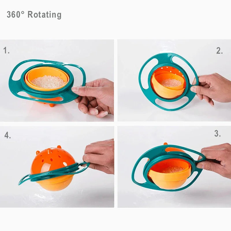 Spill Proof Feeding Dishes Baby Training Rotary Balance  | Yazijico™