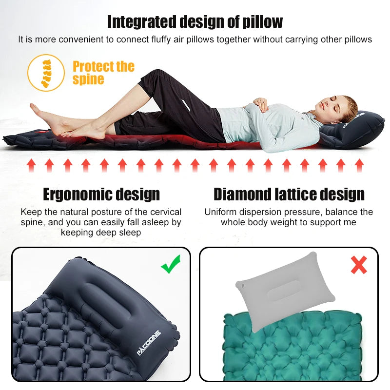 Outdoor Camping Sleeping Pad Inflatable Mattress | Yazijico™ 