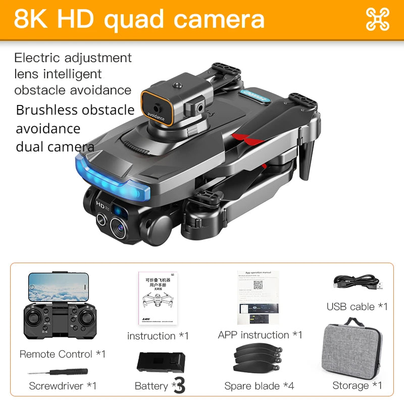 Drone Professional Dual Camera Obstacle Avoidance | Yazijico™