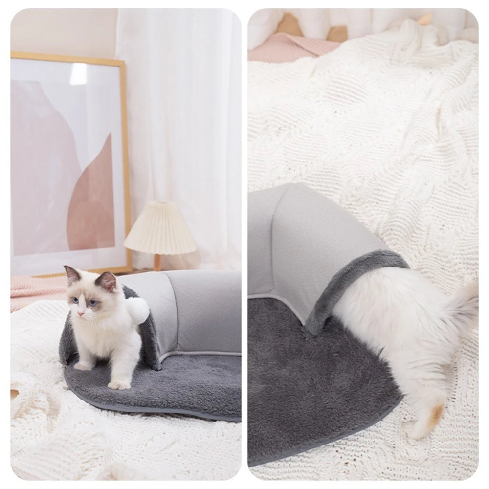 Cat Tunnel Bed for Pets Cats 2-in-1 Cat Bed Play Tunnel | Yazijico™ 